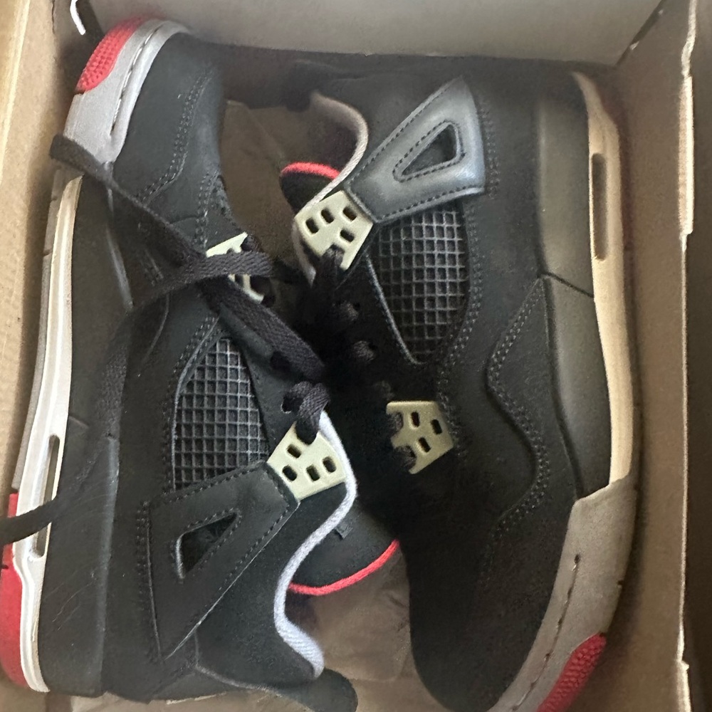 Jordan Bred 4s - Black and Cement Grey Sneakers
